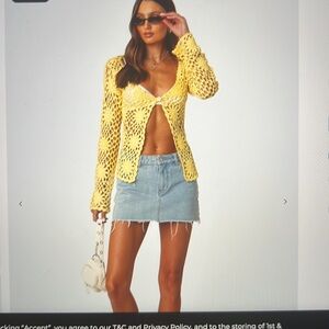 Edikted Jessie Denim Mini Skirt. Size XS. Very new condition only worn twice.